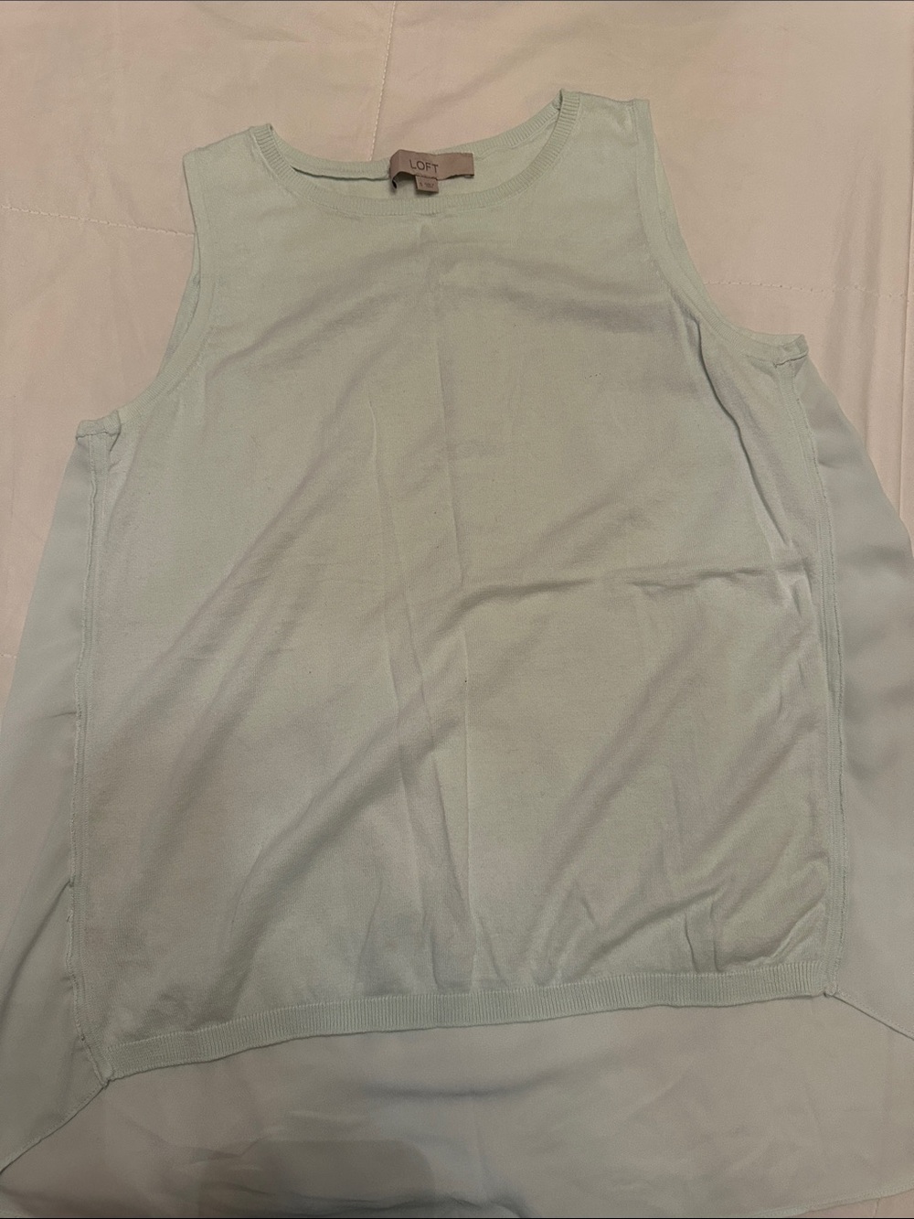 LOFT Mint Green Sleeveless Layered Shell Top